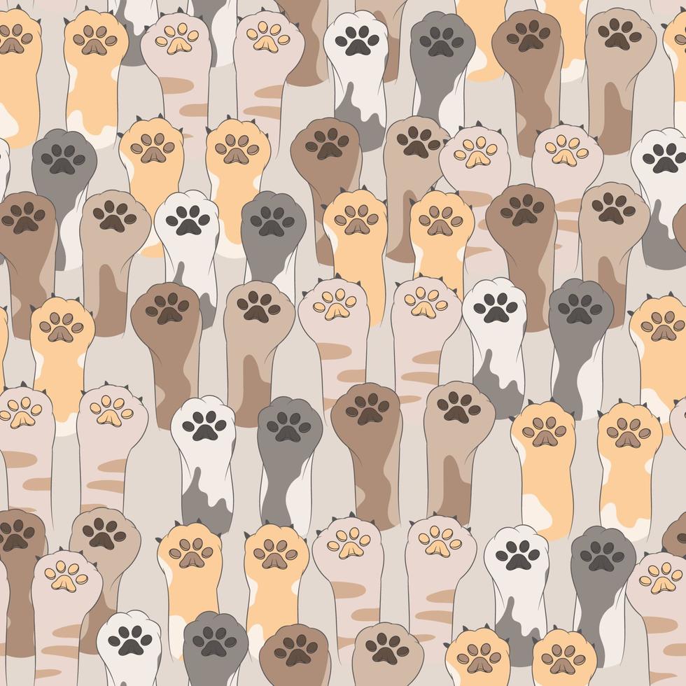 cute cat footprint seamless pattern vector