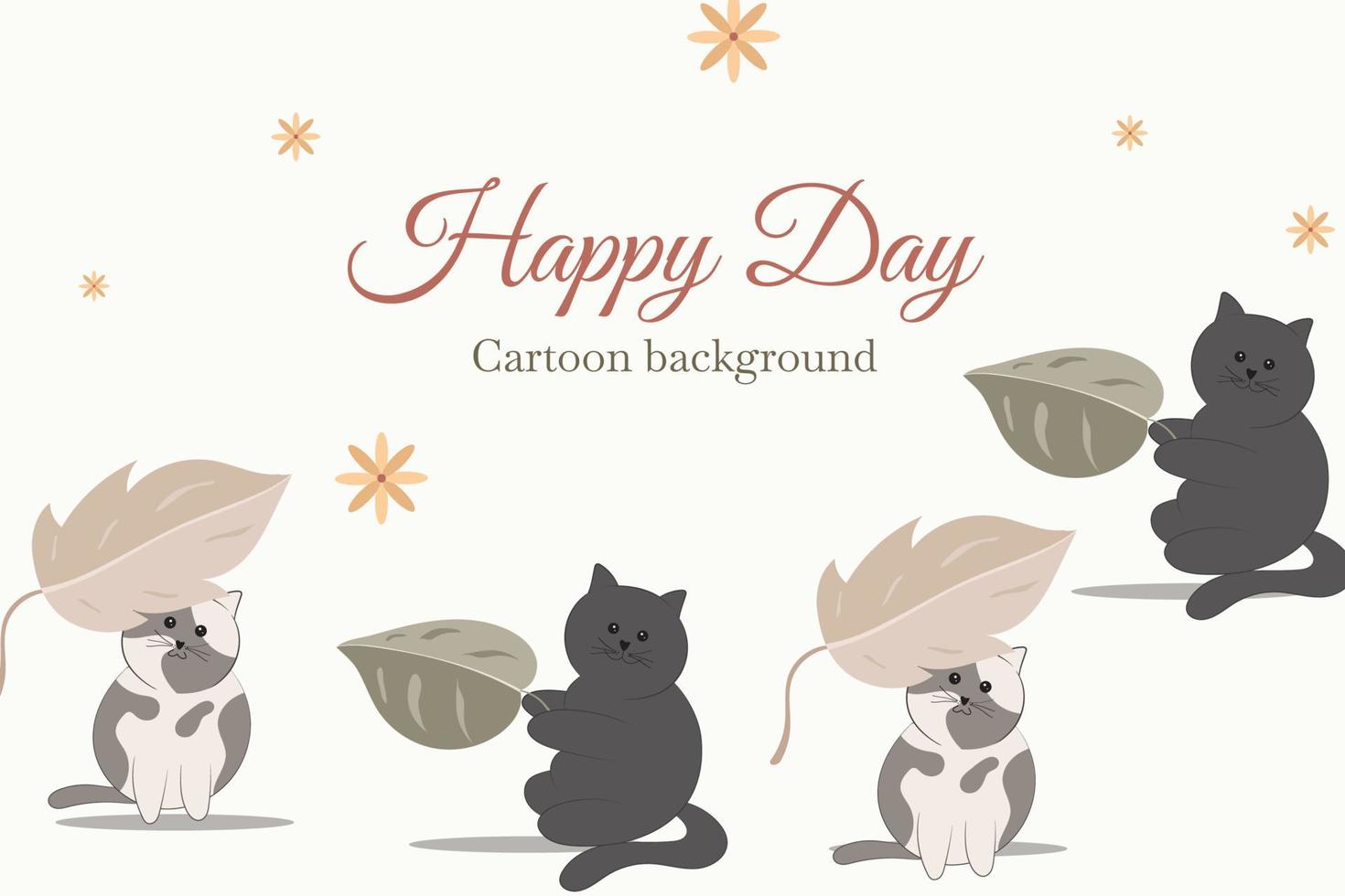 fondo de plantilla de dibujos animados de gatos lindos vector