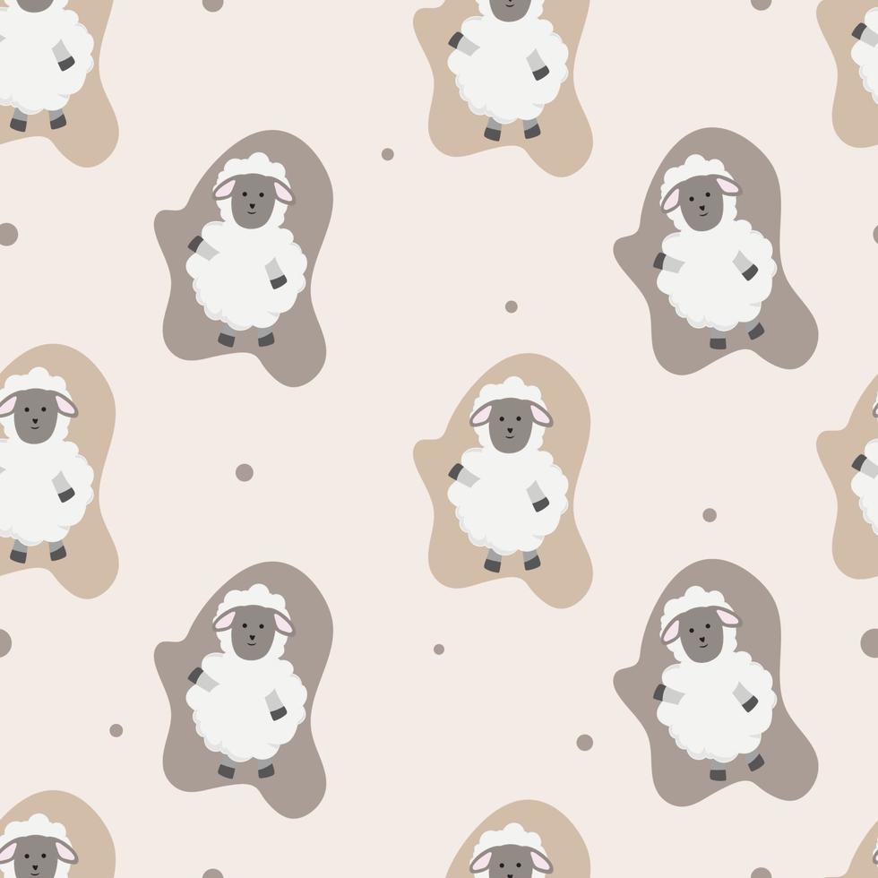 seamless pattern with cute sheep background vector