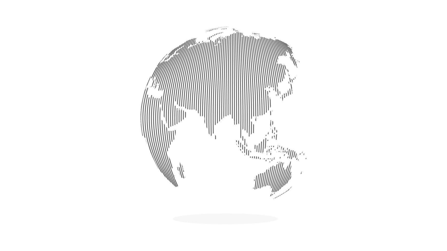 Abstract vertical lines globe earth world map vector illustration