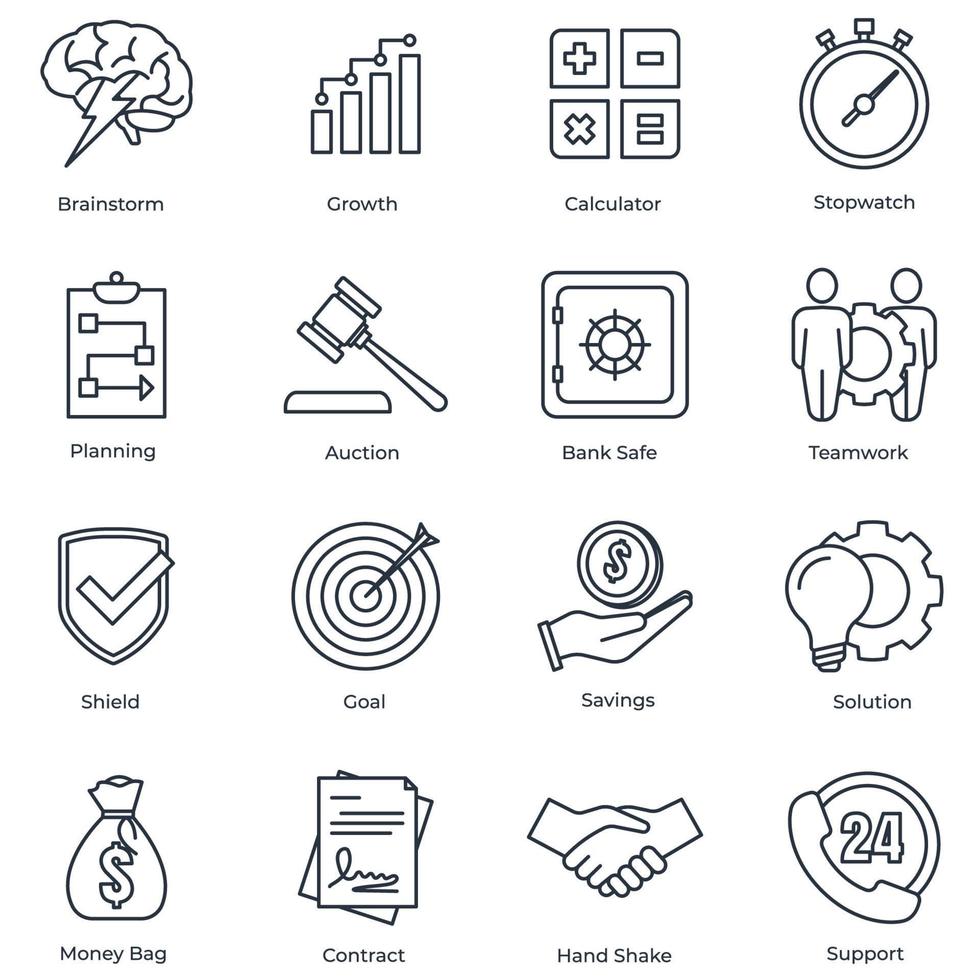 Set of Business finance icon logo vector illustration. finance and accounting pack symbol template for graphic and web design collection