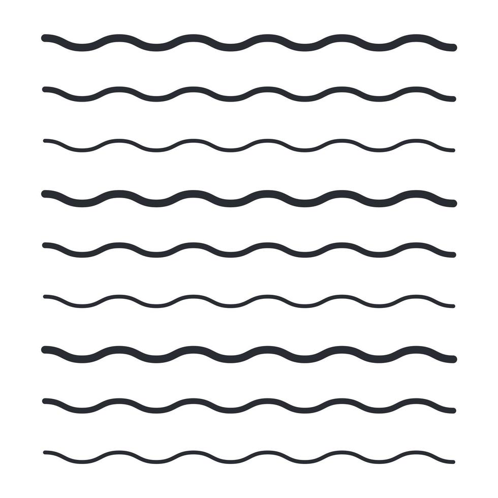 Wave line icon template color editable. black underlines, smooth end squiggly horizontal curvy squiggles symbol vector sign isolated illustration for graphic and web design.