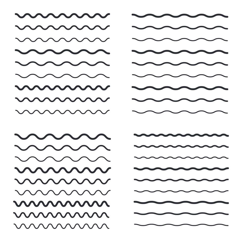 Wave line icon template color editable. black underlines, smooth end squiggly horizontal curvy squiggles symbol vector sign isolated illustration for graphic and web design.