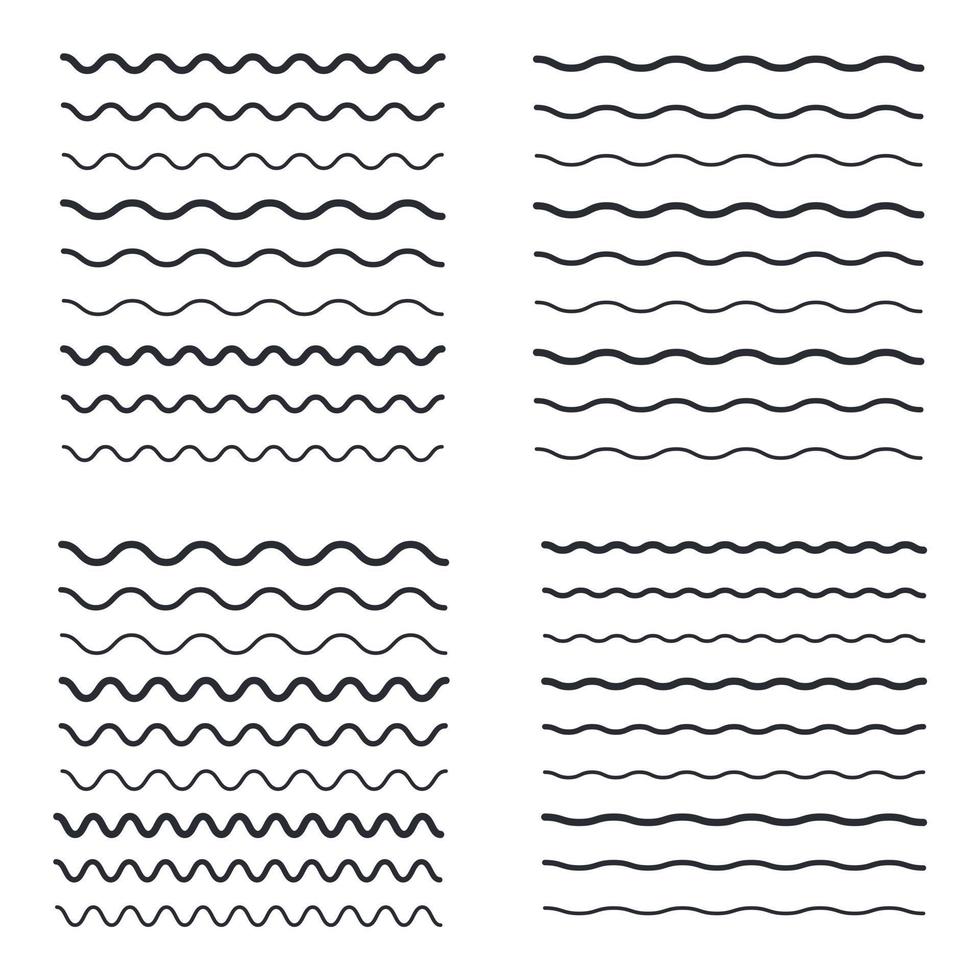 Wave line icon template color editable. black underlines, smooth end squiggly horizontal curvy squiggles symbol vector sign isolated illustration for graphic and web design.