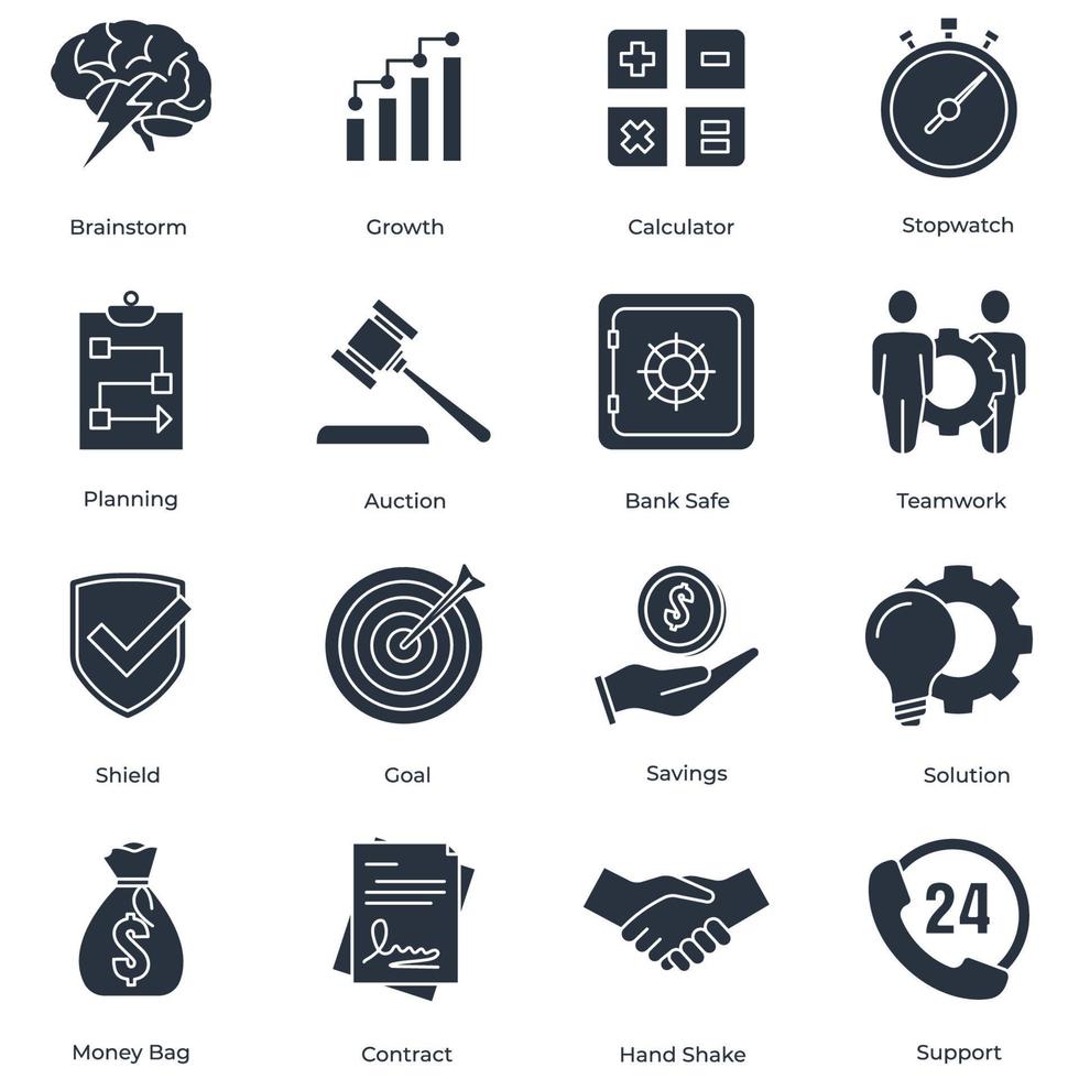Set of Business finance icon logo vector illustration. finance and accounting pack symbol template for graphic and web design collection