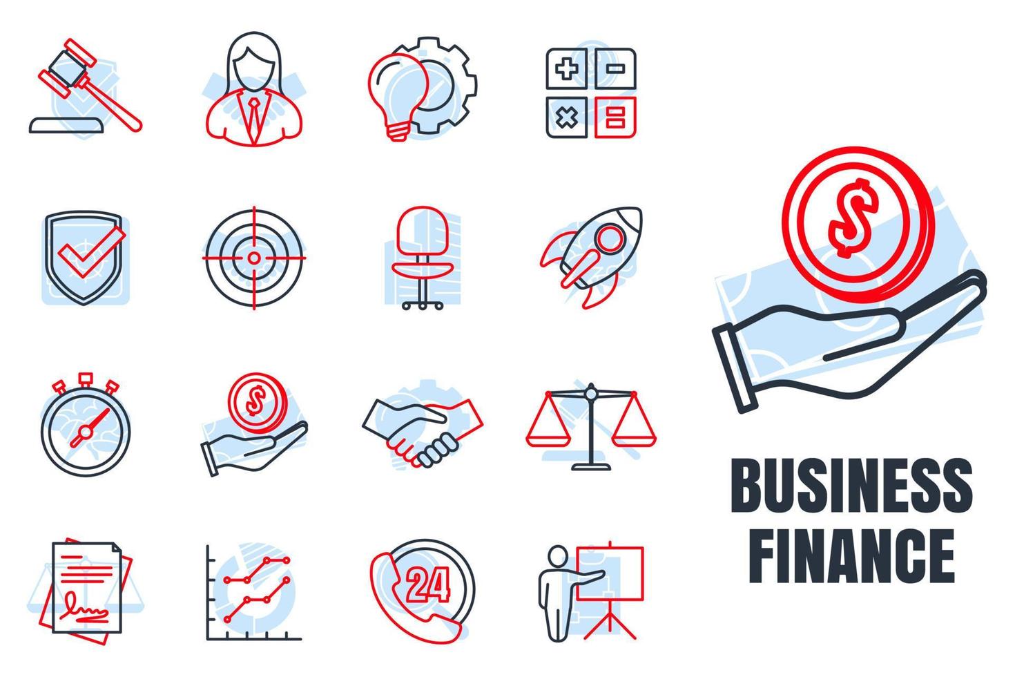 Set of Business finance icon logo vector illustration. finance and accounting pack symbol template for graphic and web design collection