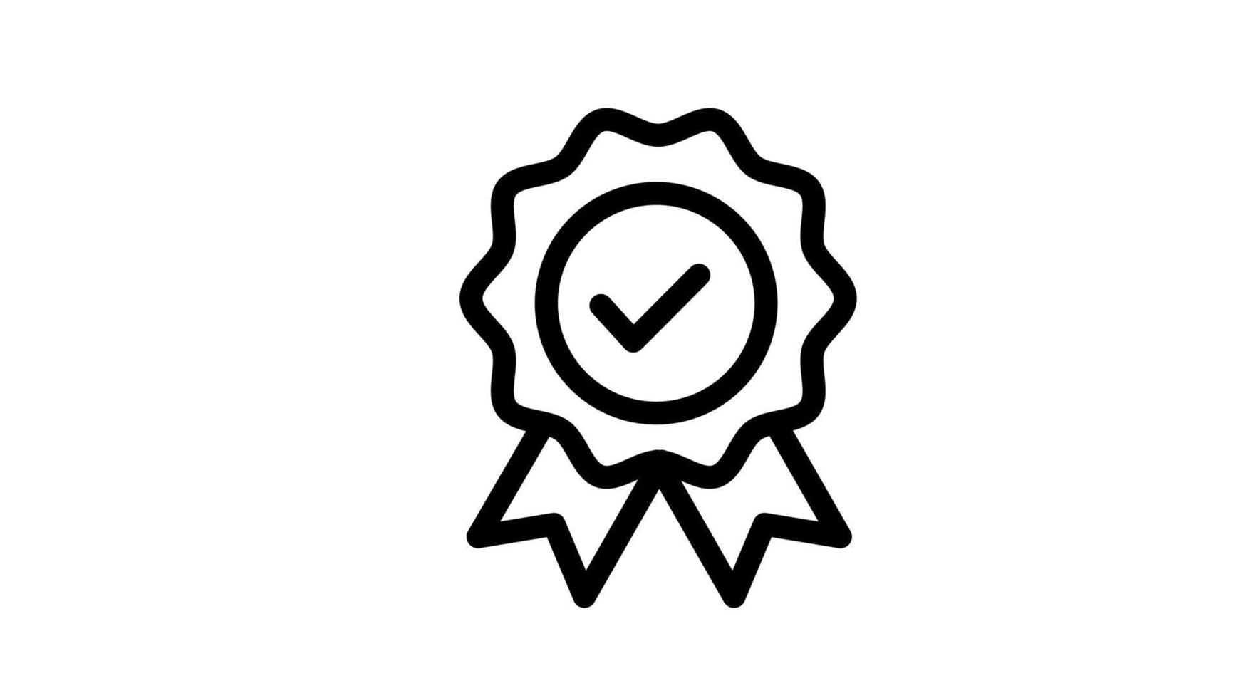 Rosette Stamp Vector Icon Design Template. Editable Stroke.