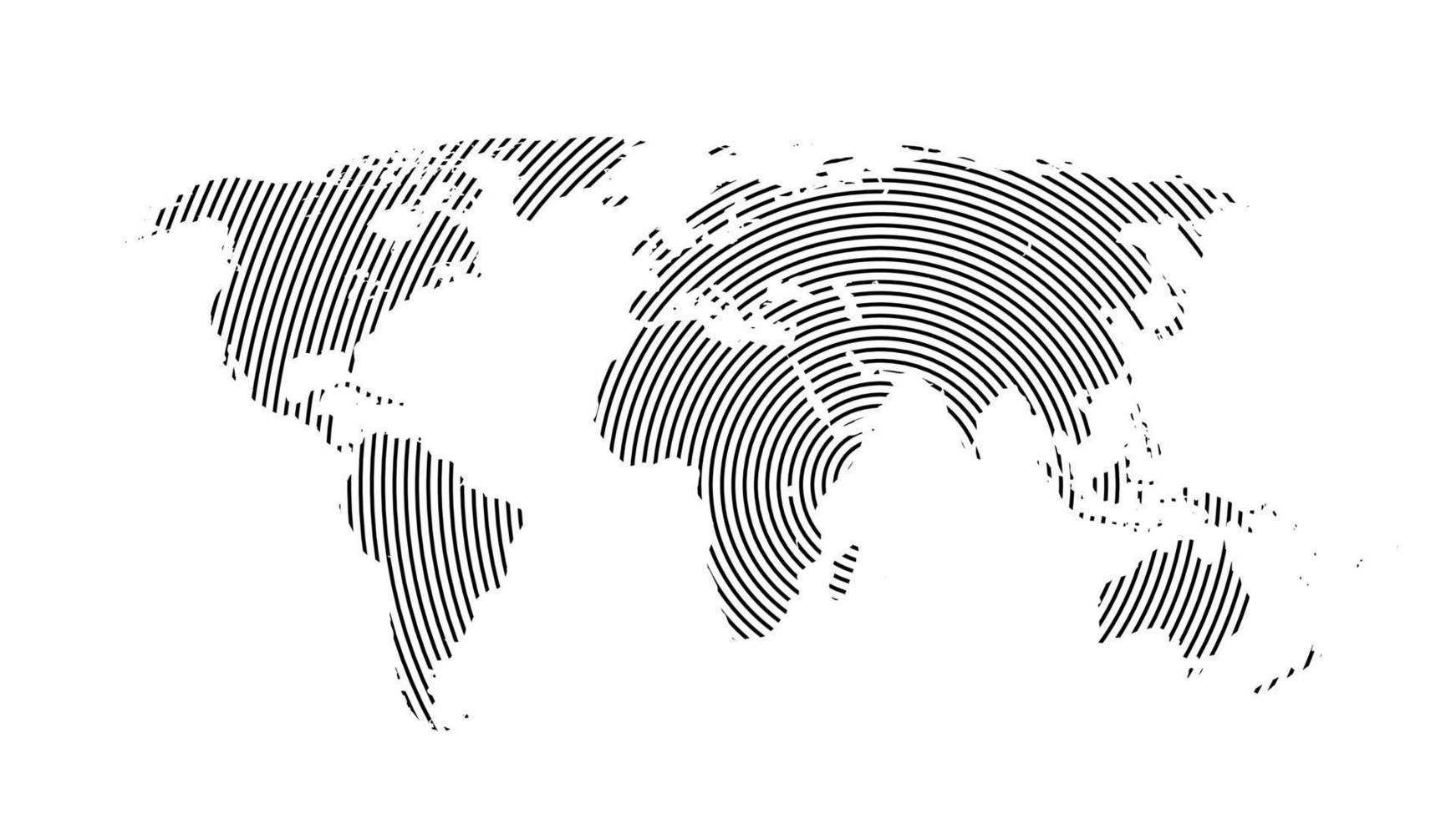 3D abstract world map planet, lines, global world map halftone concept, vector illustration