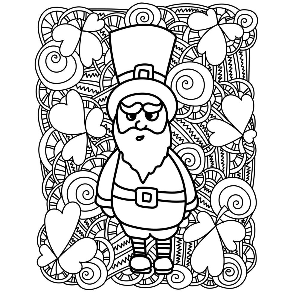Saint Patricks day coloring page, ornate patterns for festive activity vector