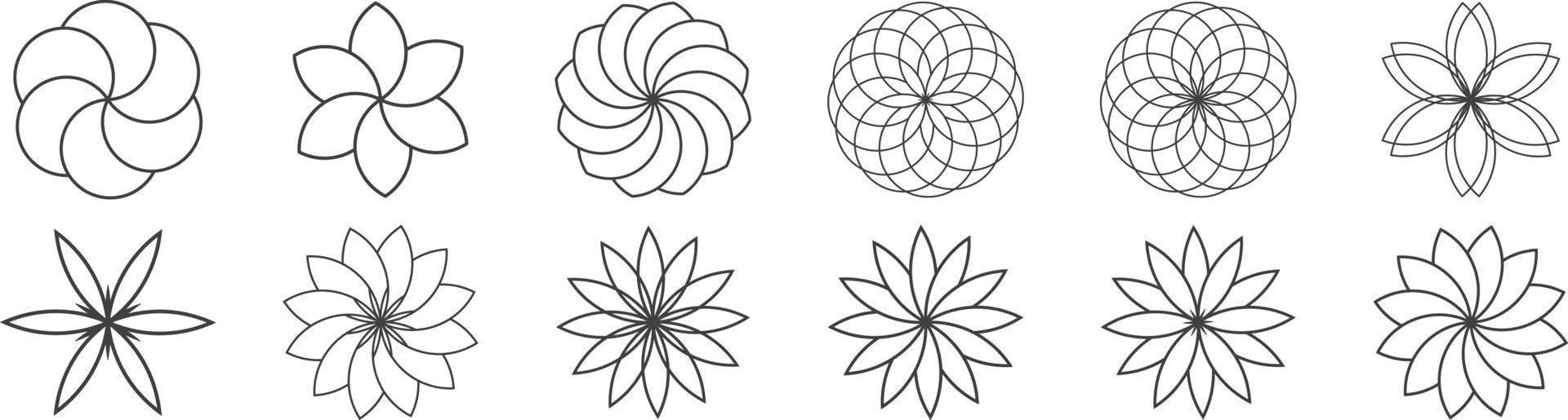 Geometric shape of floral design for element vector