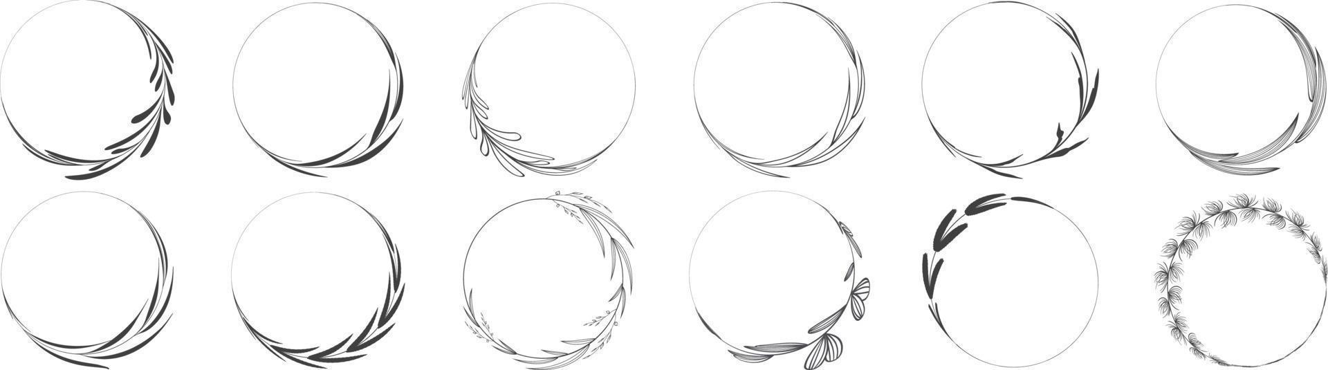 Circle frame leaf wreath vector