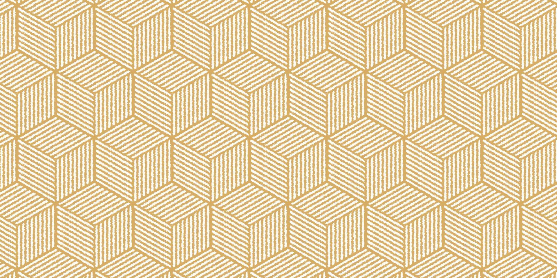 Geometric pattern with wavy stripes lines hexagon shape vector