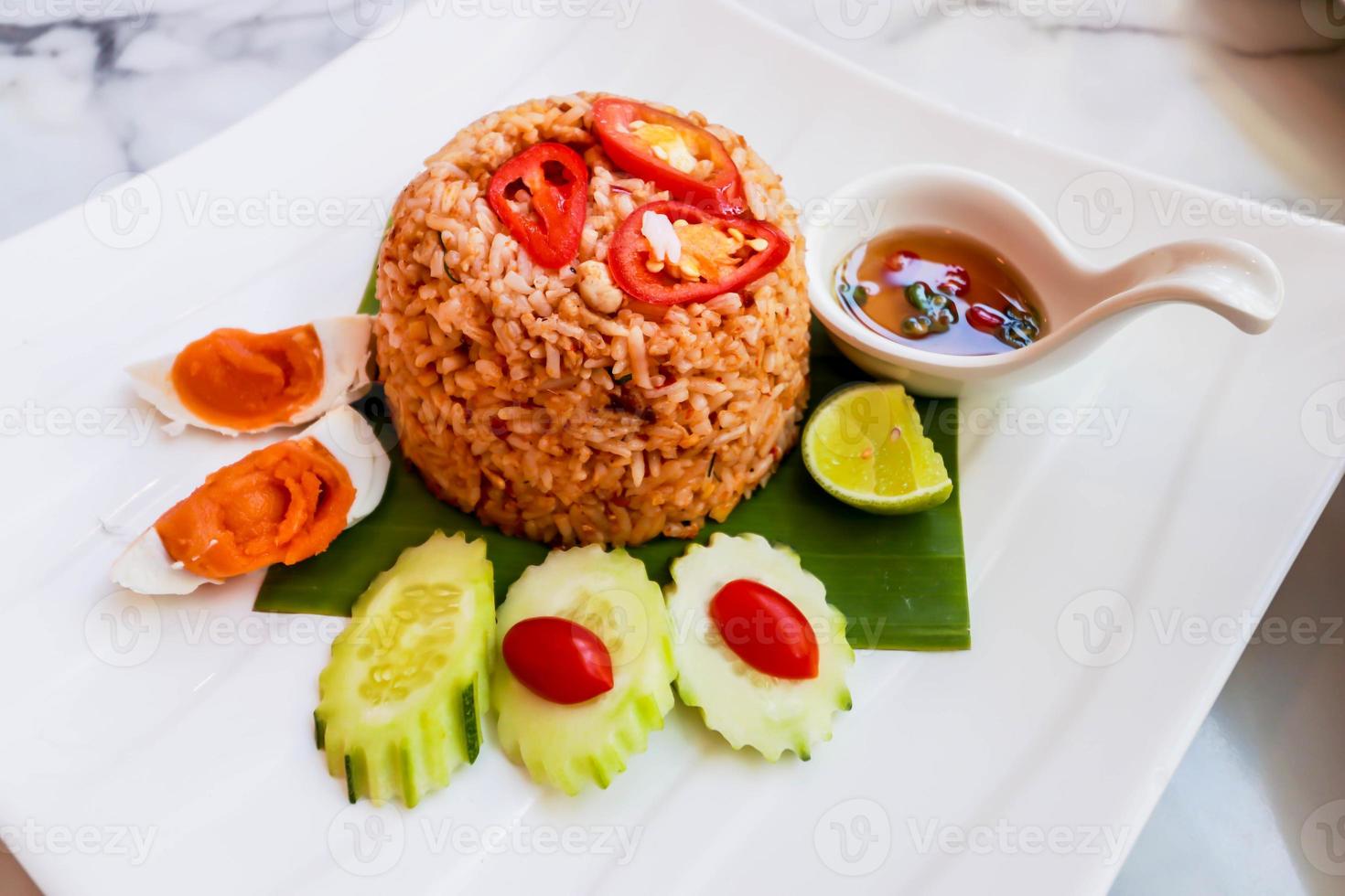 Chili Paste Fried Rice  health menu with salted egg photo