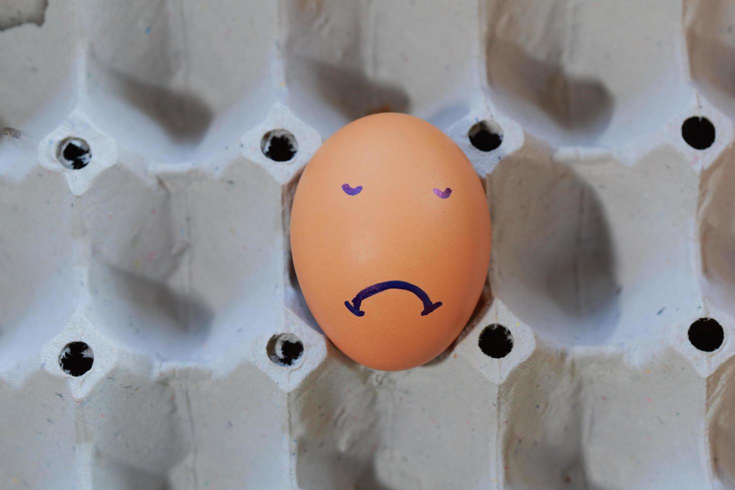 Emotion of fresh eggs  on a straw. photo