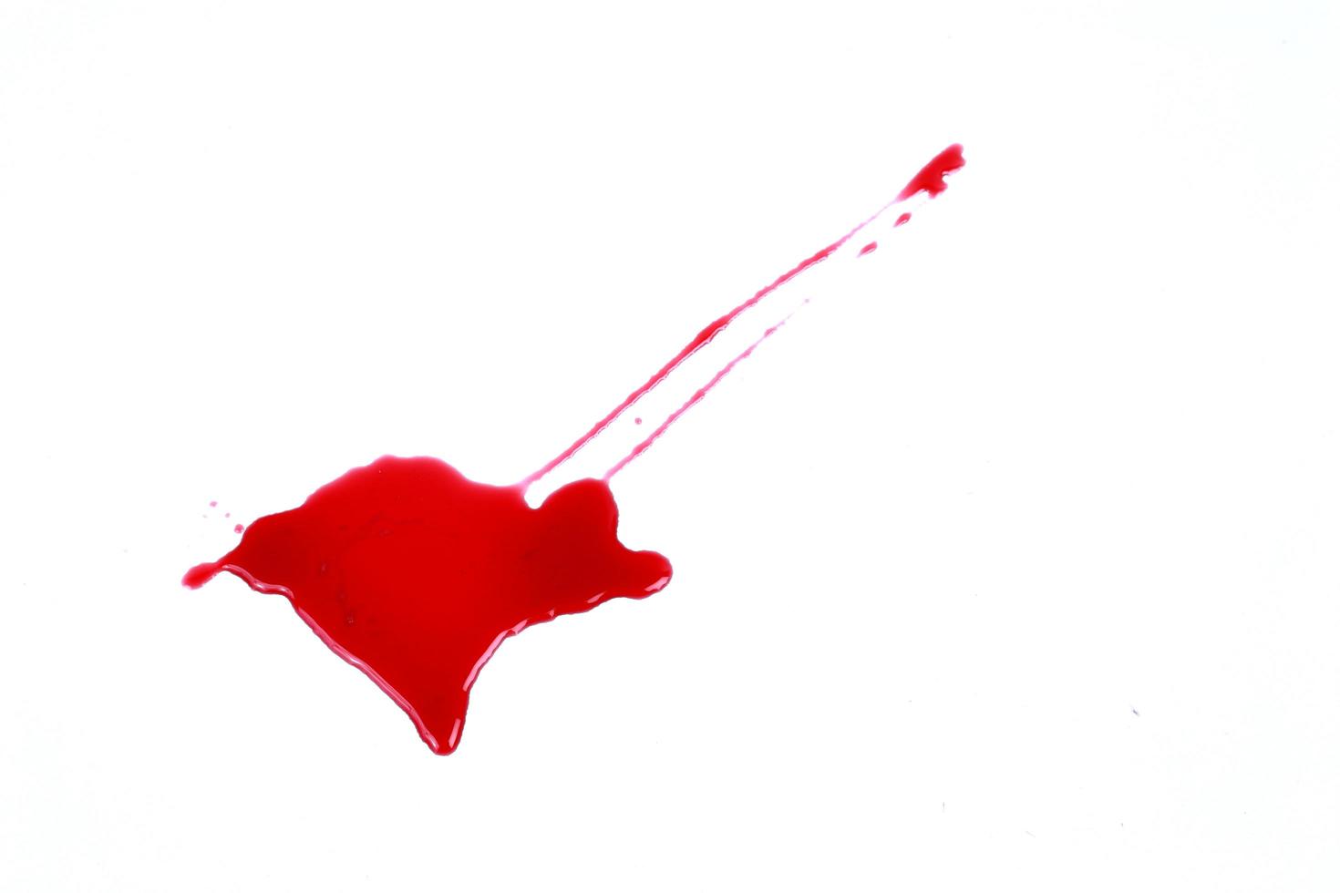 Blood stains isolated on white background photo
