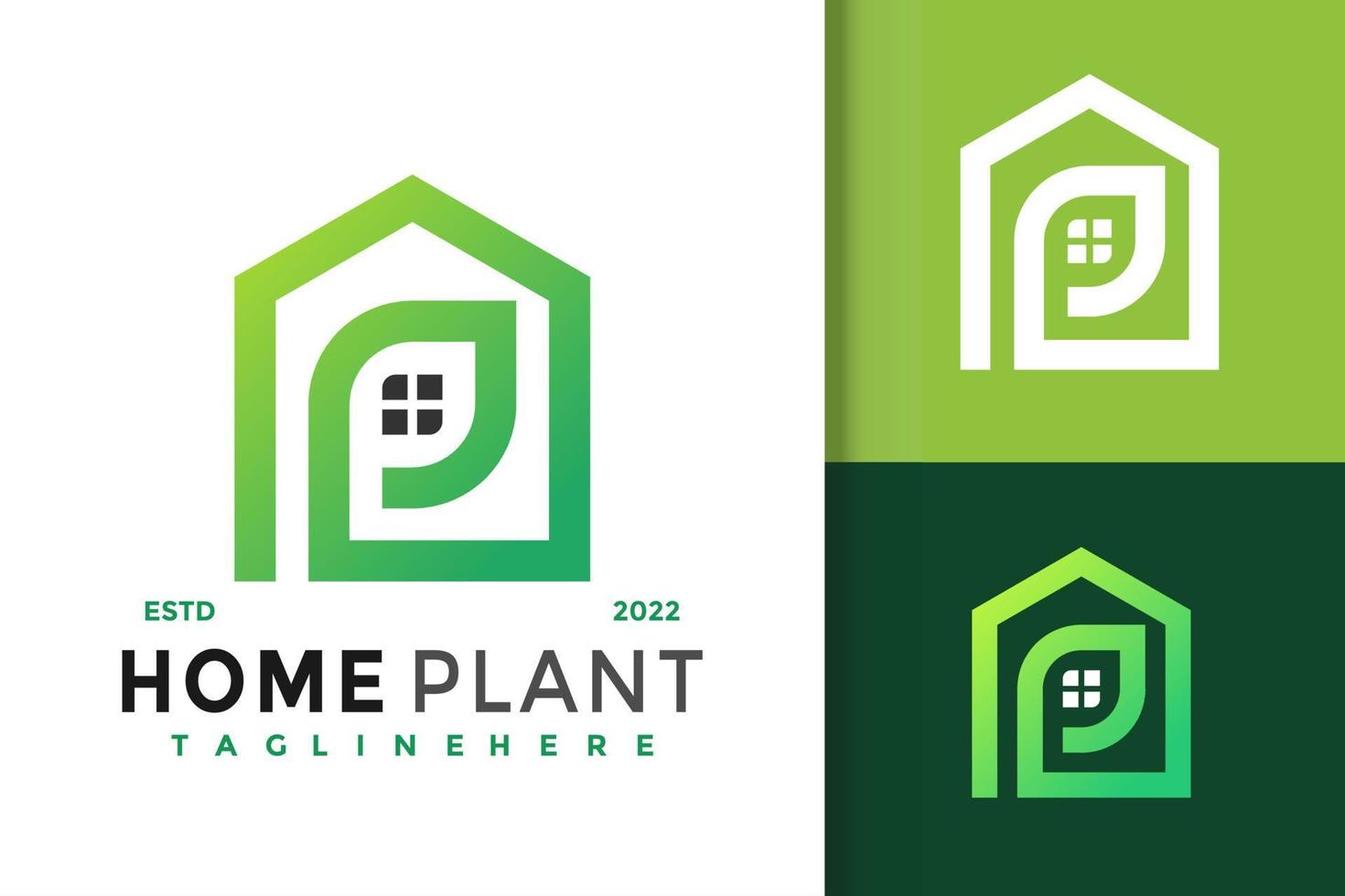 Nature Home Plant Modern Logo Design  Vector Template