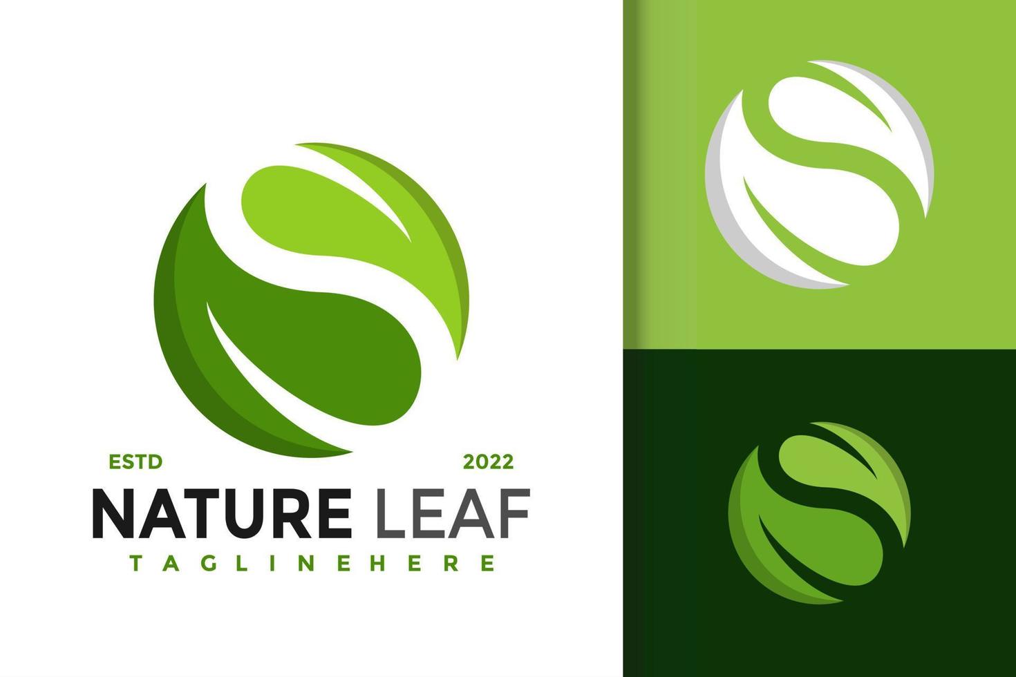 s naturaleza hoja plantilla de vector de diseño de logotipo moderno