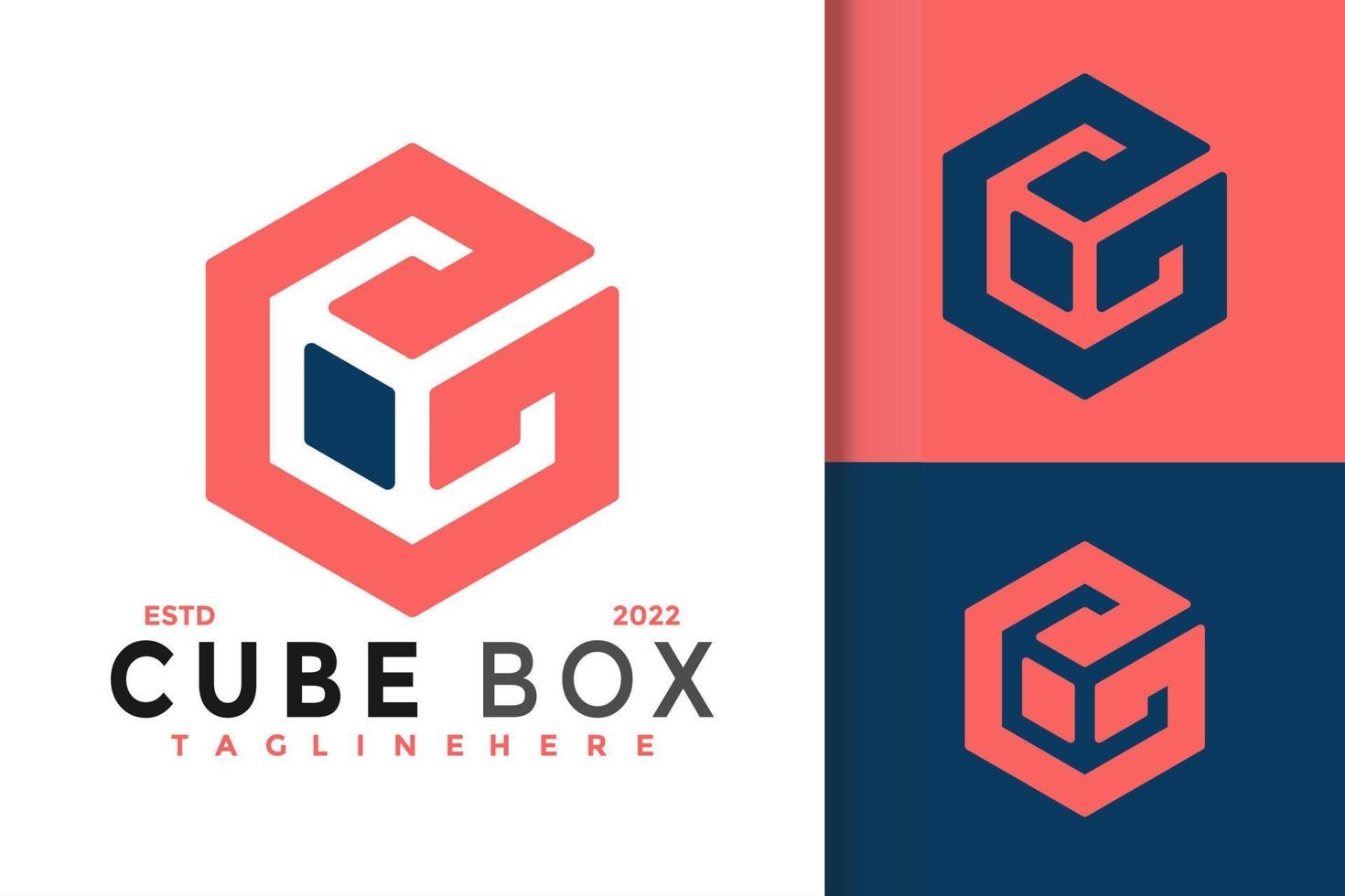 diseño de logotipo de caja de cubo de letra c, vector de logotipos de identidad de marca, logotipo moderno, plantilla de ilustración vectorial de diseños de logotipo