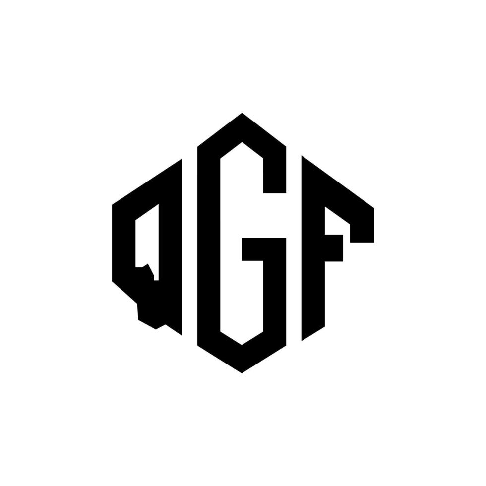 diseño de logotipo de letra qgf con forma de polígono. diseño de logotipo en forma de cubo y polígono qgf. qgf hexágono vector logo plantilla colores blanco y negro. Monograma qgf, logotipo empresarial y inmobiliario.