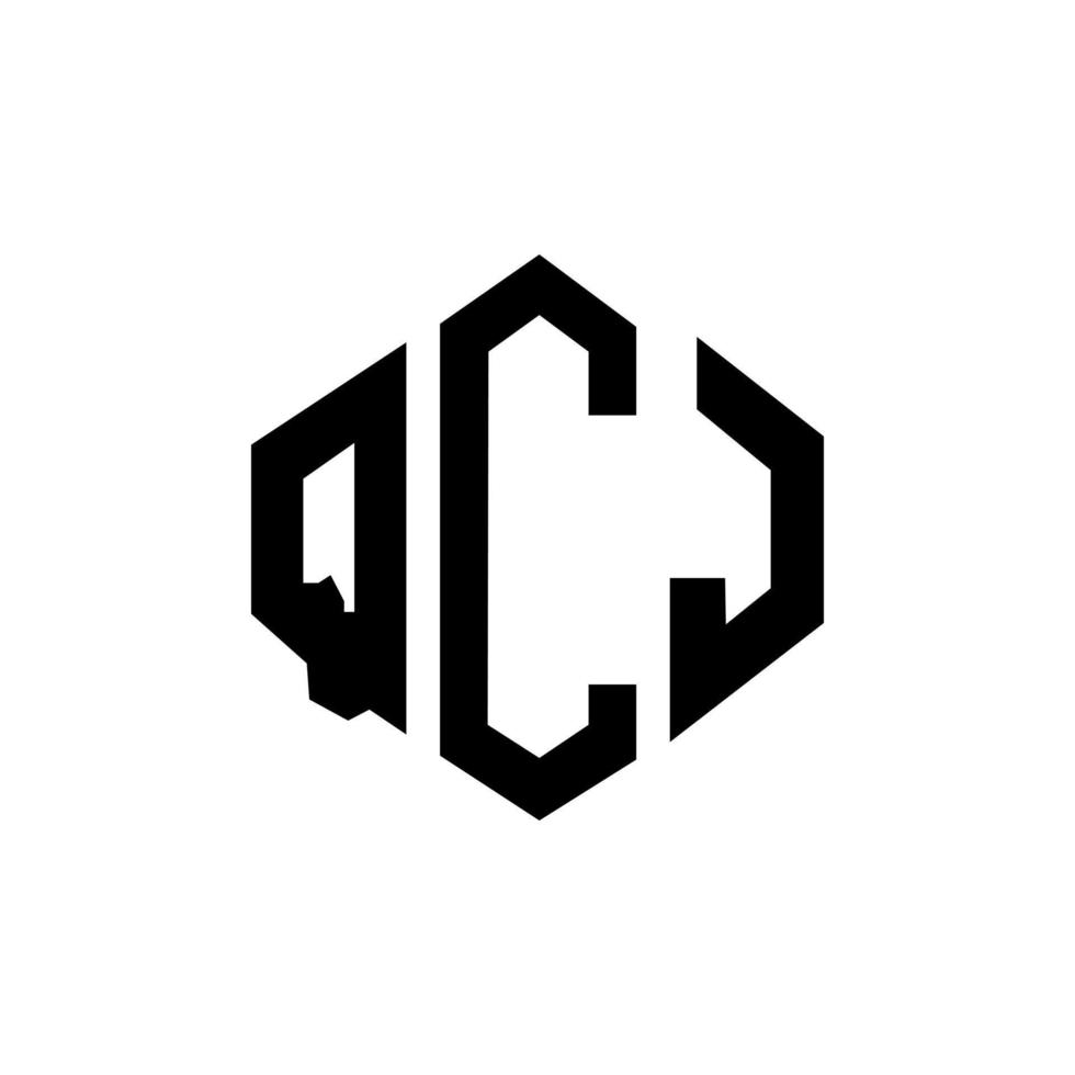 diseño de logotipo de letra qcj con forma de polígono. qcj polígono y diseño de logotipo en forma de cubo. qcj hexágono vector logo plantilla colores blanco y negro. Monograma qcj, logotipo empresarial y inmobiliario.