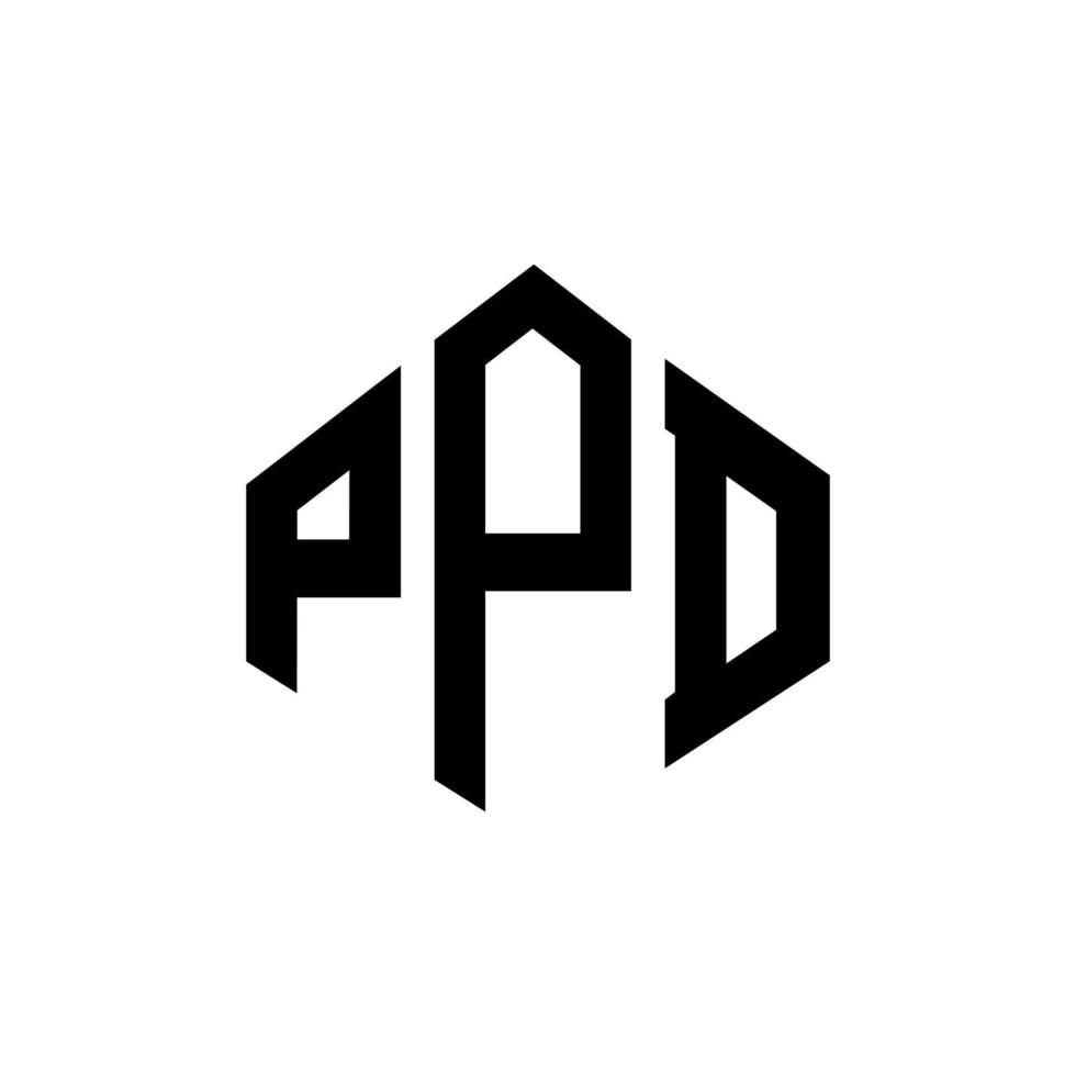 diseño de logotipo de letra ppd con forma de polígono. diseño de logotipo de forma de cubo y polígono ppd. Plantilla de logotipo de vector hexagonal ppd colores blanco y negro. monograma ppd, logotipo empresarial y inmobiliario.