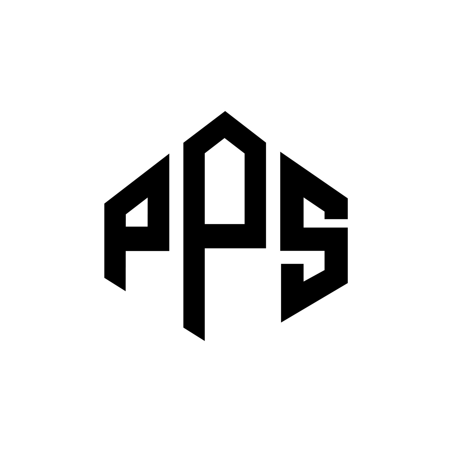 diseño de logotipo de letra pps con forma de polígono diseño de