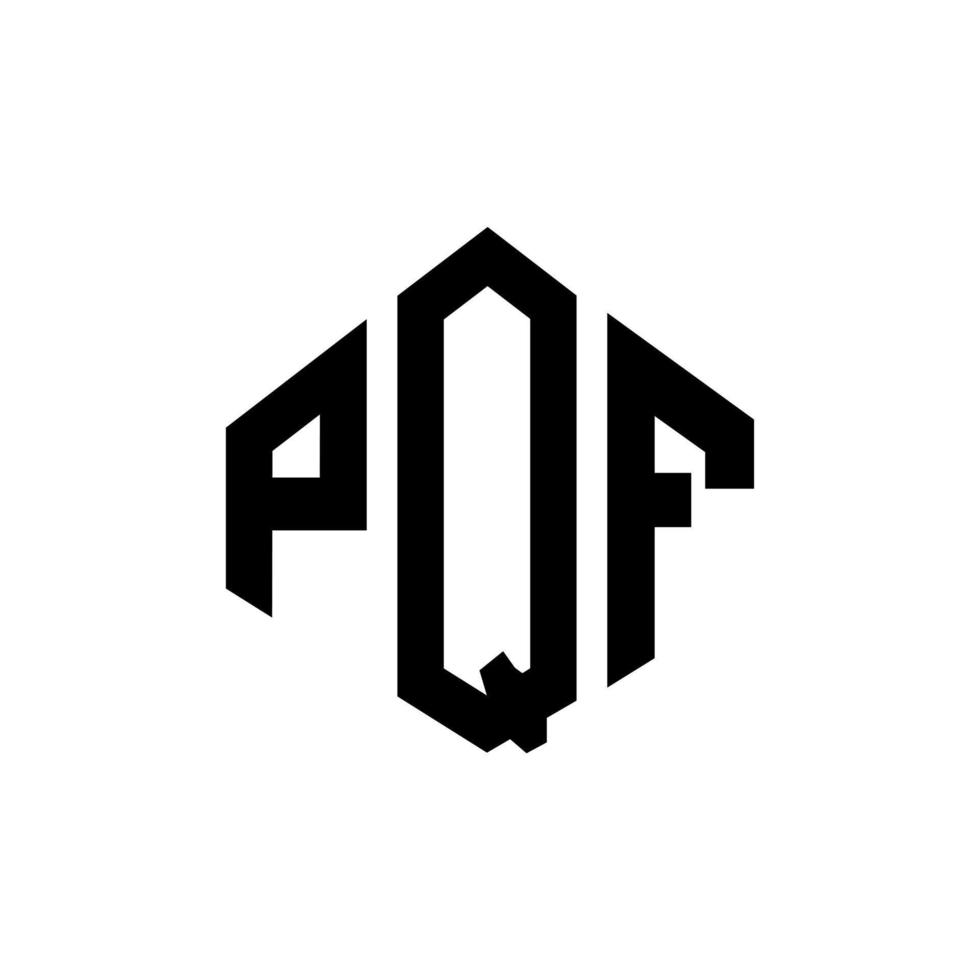 diseño de logotipo de letra pqf con forma de polígono. pqf polígono y diseño de logotipo en forma de cubo. pqf hexágono vector logo plantilla colores blanco y negro. monograma pqf, logotipo empresarial y inmobiliario.