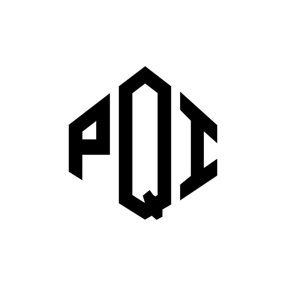 diseño de logotipo de letra pqi con forma de polígono. diseño de logotipo de forma de cubo y polígono pqi. Plantilla de logotipo de vector hexagonal pqi colores blanco y negro. monograma pqi, logotipo comercial y inmobiliario.
