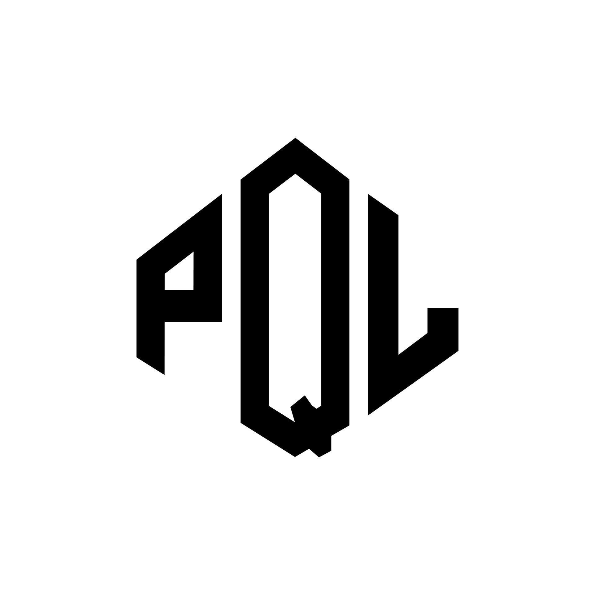 PQL letter logo design with polygon shape. PQL polygon and cube shape ...
