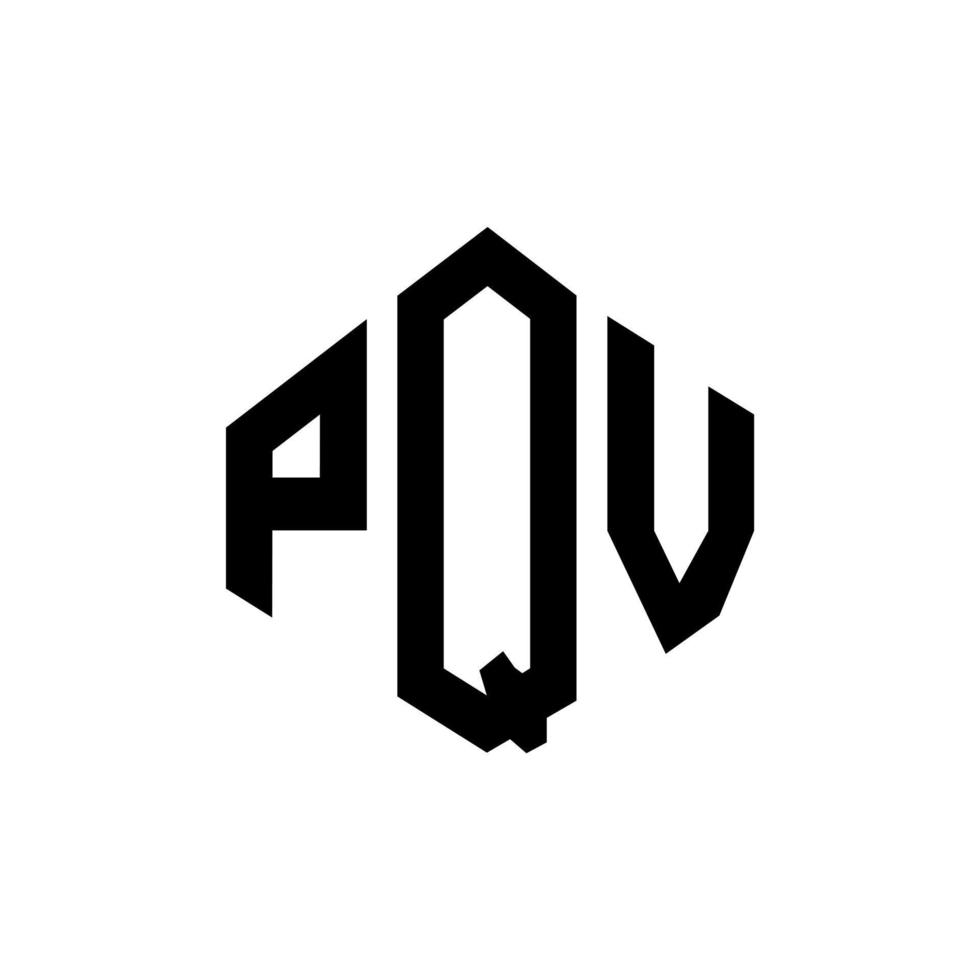 diseño de logotipo de letra pqv con forma de polígono. pqv polígono y diseño de logotipo en forma de cubo. pqv hexágono vector logo plantilla colores blanco y negro. monograma pqv, logotipo empresarial y inmobiliario.