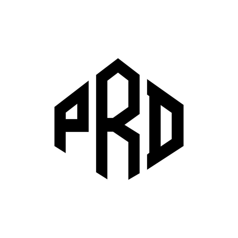 PRD letter logo design with polygon shape. PRD polygon and cube shape logo design. PRD hexagon vector logo template white and black colors. PRD monogram, business and real estate logo.