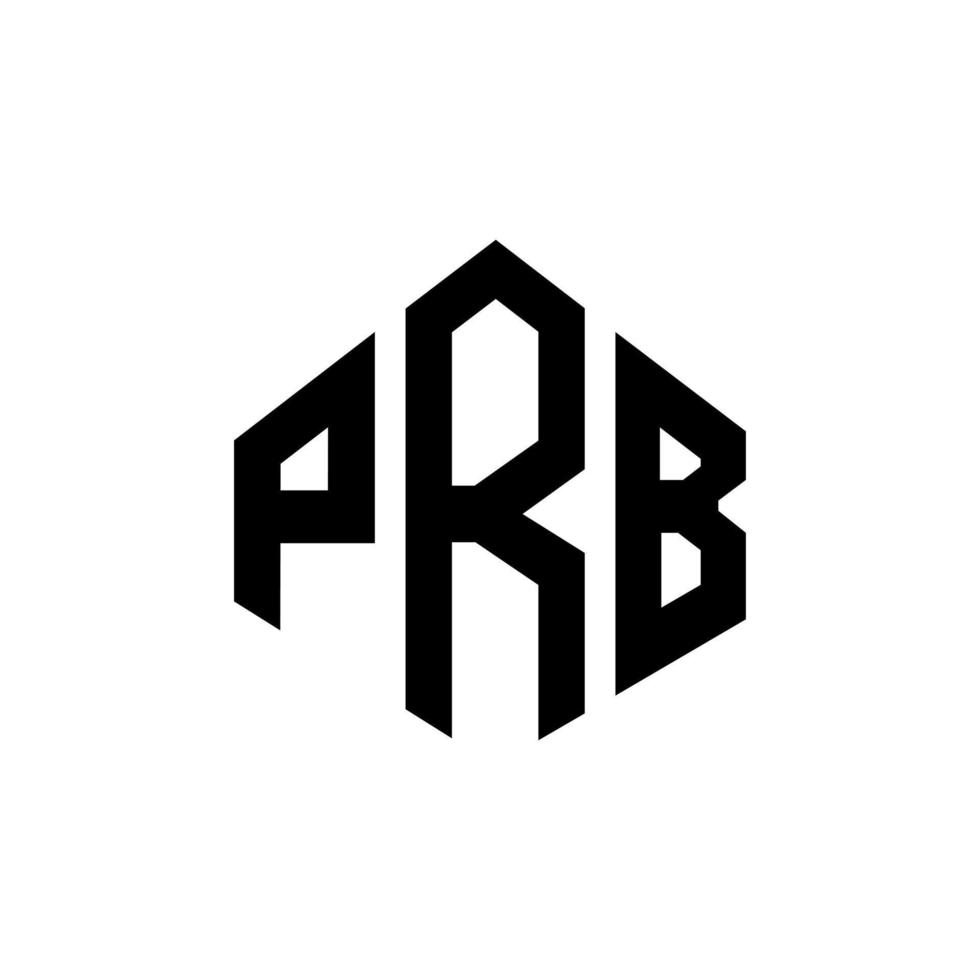 PRB letter logo design with polygon shape. PRB polygon and cube shape logo design. PRB hexagon vector logo template white and black colors. PRB monogram, business and real estate logo.