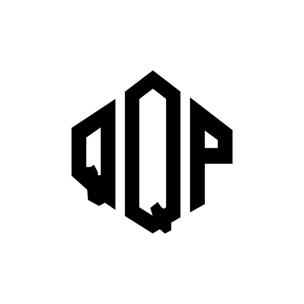 QQP letter logo design with polygon shape. QQP polygon and cube shape logo design. QQP hexagon vector logo template white and black colors. QQP monogram, business and real estate logo.