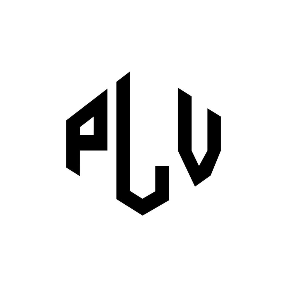 PLV letter logo design with polygon shape. PLV polygon and cube shape logo design. PLV hexagon vector logo template white and black colors. PLV monogram, business and real estate logo.