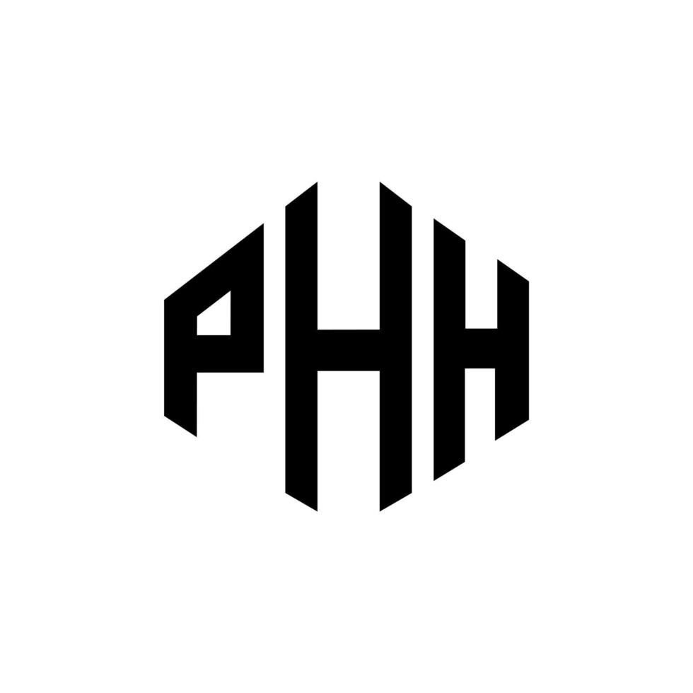 PHH letter logo design with polygon shape. PHH polygon and cube shape logo design. PHH hexagon vector logo template white and black colors. PHH monogram, business and real estate logo.