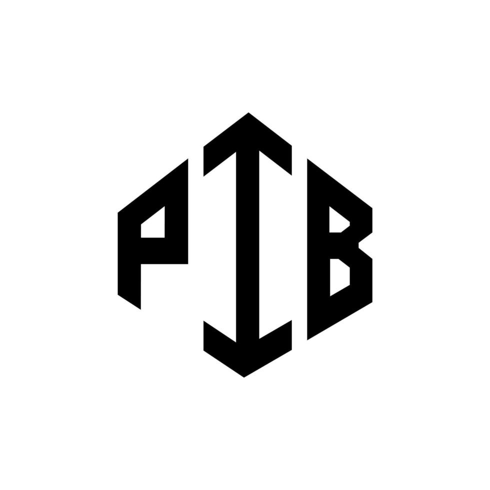 PIB letter logo design with polygon shape. PIB polygon and cube shape logo design. PIB hexagon vector logo template white and black colors. PIB monogram, business and real estate logo.