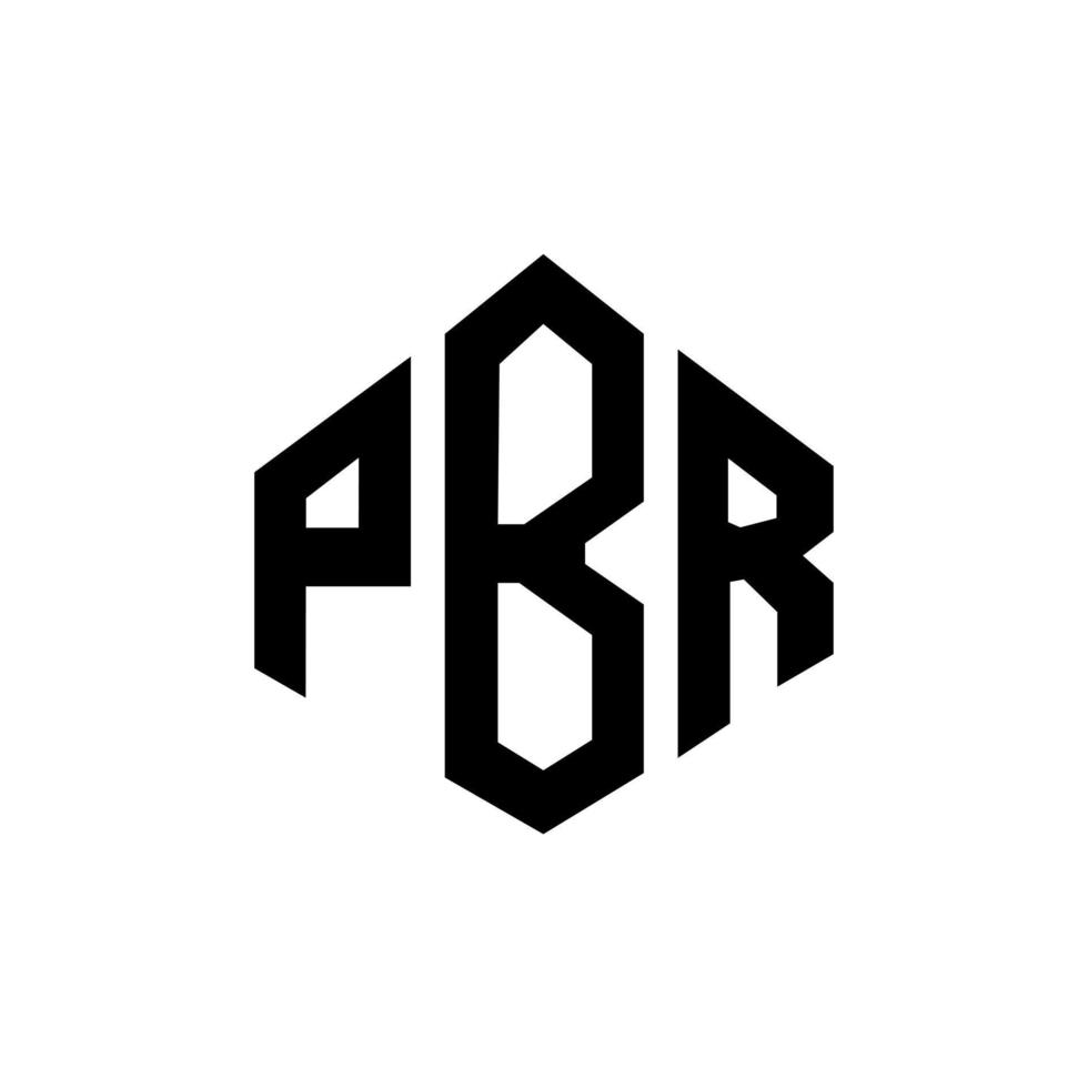 PBR letter logo design with polygon shape. PBR polygon and cube shape logo design. PBR hexagon vector logo template white and black colors. PBR monogram, business and real estate logo.