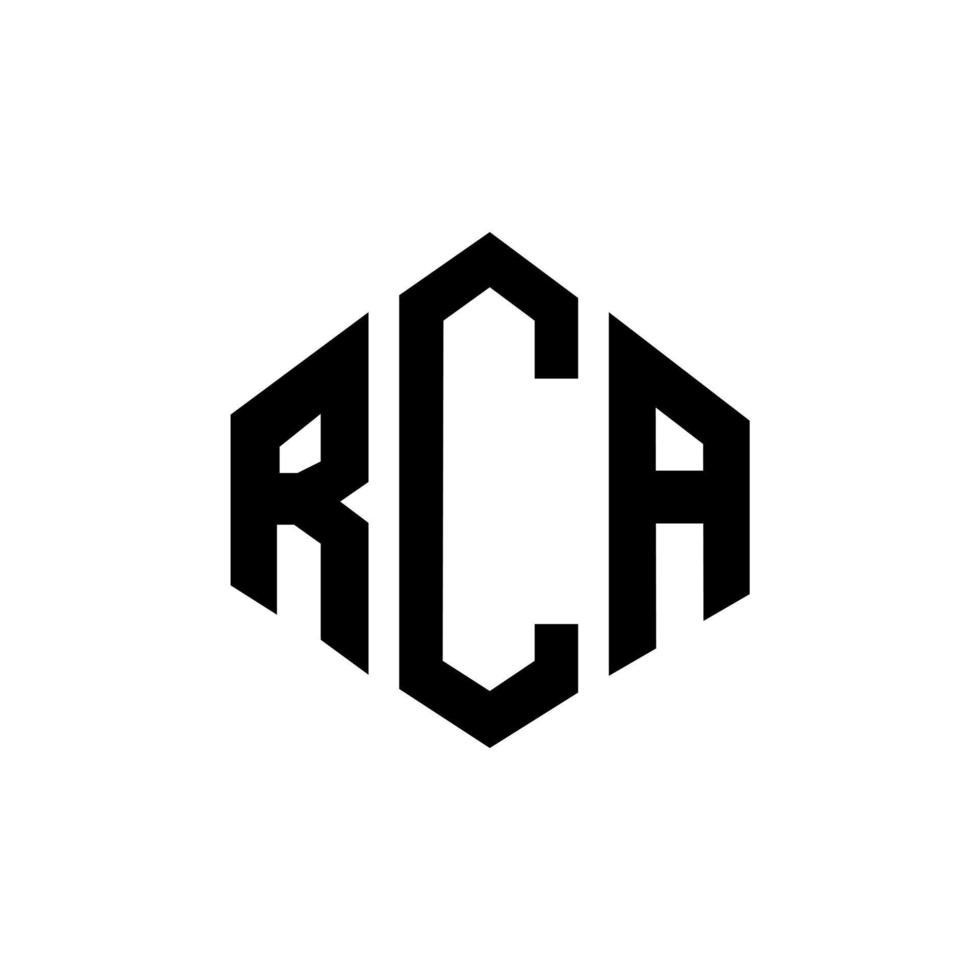 RCA letter logo design with polygon shape. RCA polygon and cube shape logo design. RCA hexagon vector logo template white and black colors. RCA monogram, business and real estate logo.