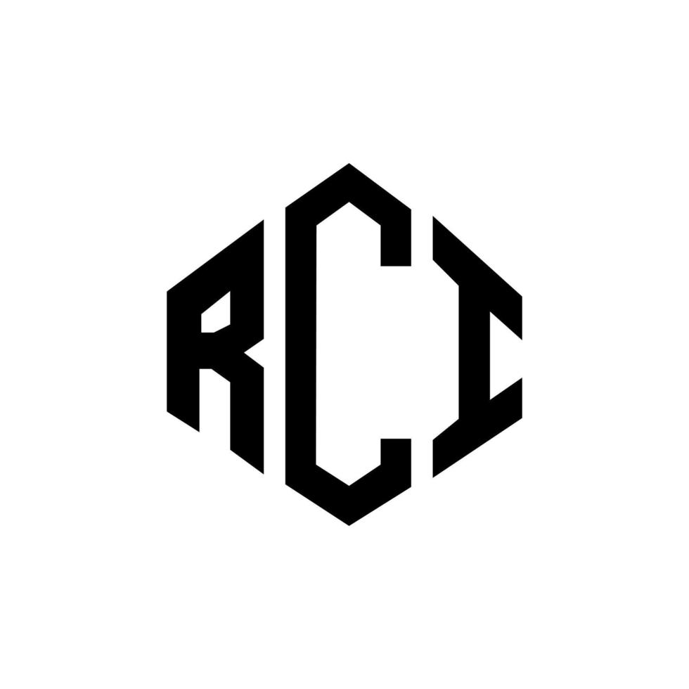 diseño de logotipo de letra rci con forma de polígono. diseño de logotipo de forma de cubo y polígono rci. rci hexágono vector logo plantilla colores blanco y negro. monograma rci, logotipo empresarial y inmobiliario.