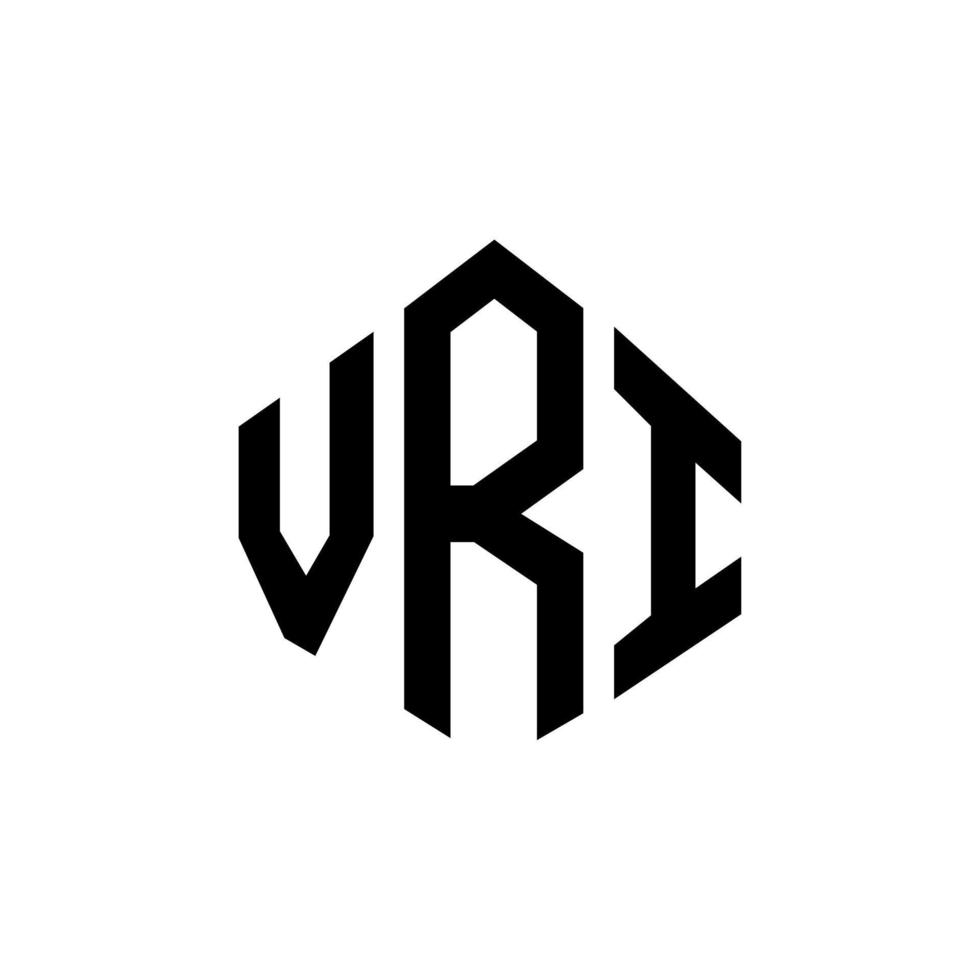 VRI letter logo design with polygon shape. VRI polygon and cube shape logo design. VRI hexagon vector logo template white and black colors. VRI monogram, business and real estate logo.