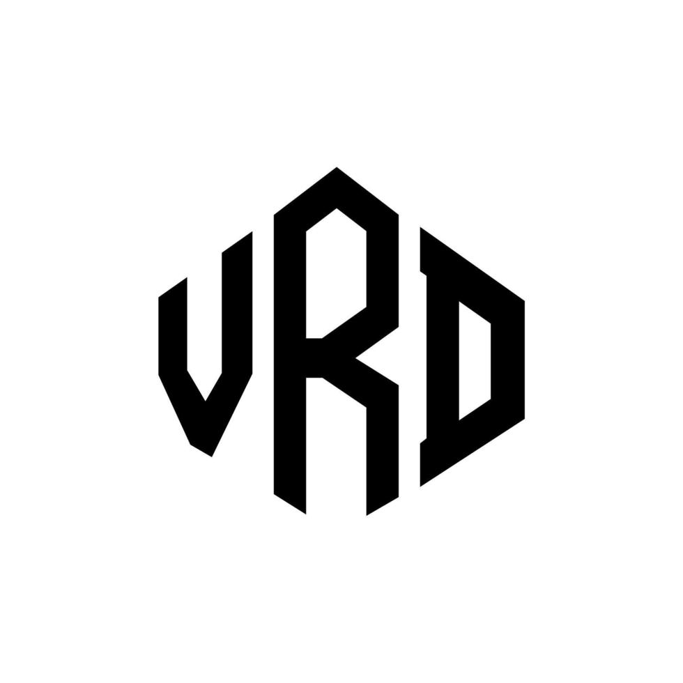 diseño de logotipo de letra vrd con forma de polígono. diseño de logotipo en forma de cubo y polígono vrd. plantilla de logotipo vectorial hexagonal vrd colores blanco y negro. vrd monograma, logotipo comercial e inmobiliario. vector