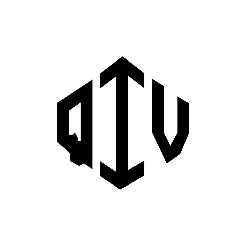 QIV letter logo design with polygon shape. QIV polygon and cube shape logo design. QIV hexagon vector logo template white and black colors. QIV monogram, business and real estate logo.