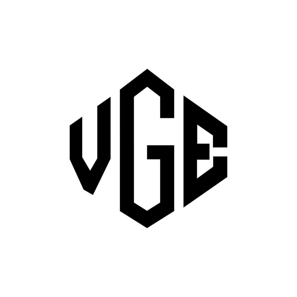 VGE letter logo design with polygon shape. VGE polygon and cube shape logo design. VGE hexagon vector logo template white and black colors. VGE monogram, business and real estate logo.