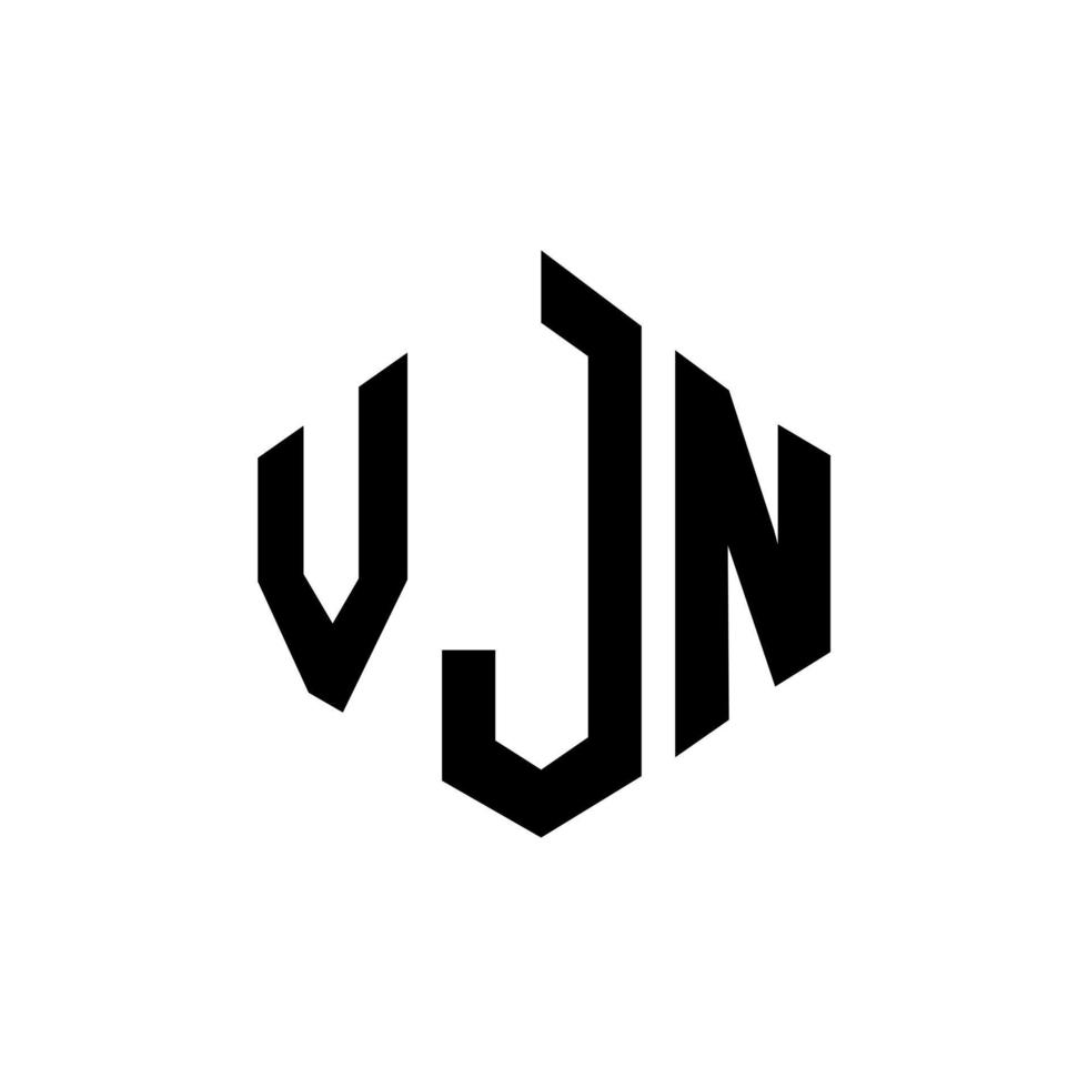 diseño de logotipo de letra vjn con forma de polígono. vjn polígono y diseño de logotipo en forma de cubo. vjn hexágono vector logo plantilla colores blanco y negro. monograma vjn, logotipo empresarial y inmobiliario.