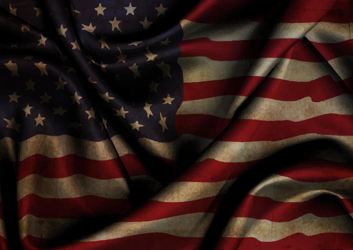 realistic grunge american flag background vector