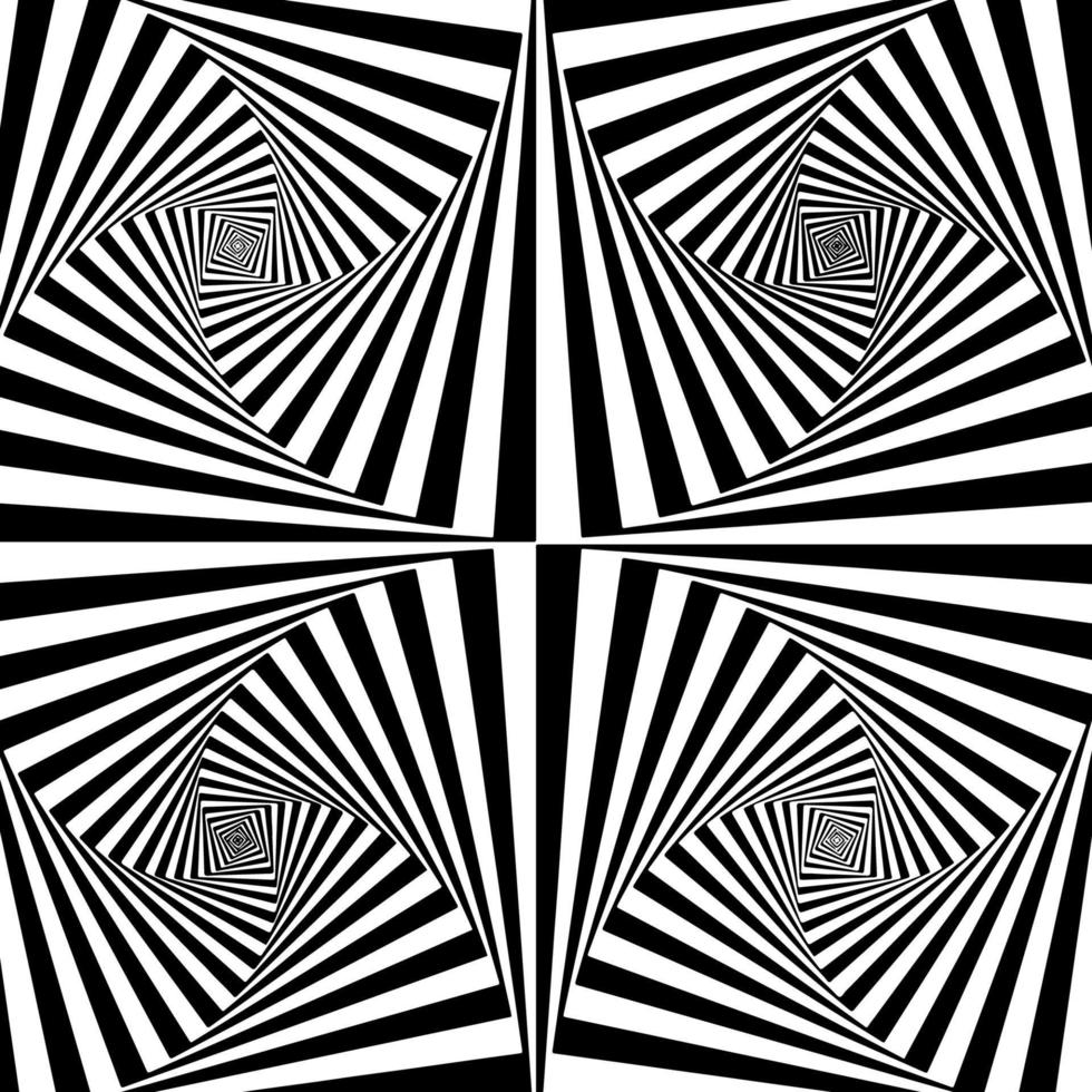 abstract optical illusion background in black and white vector