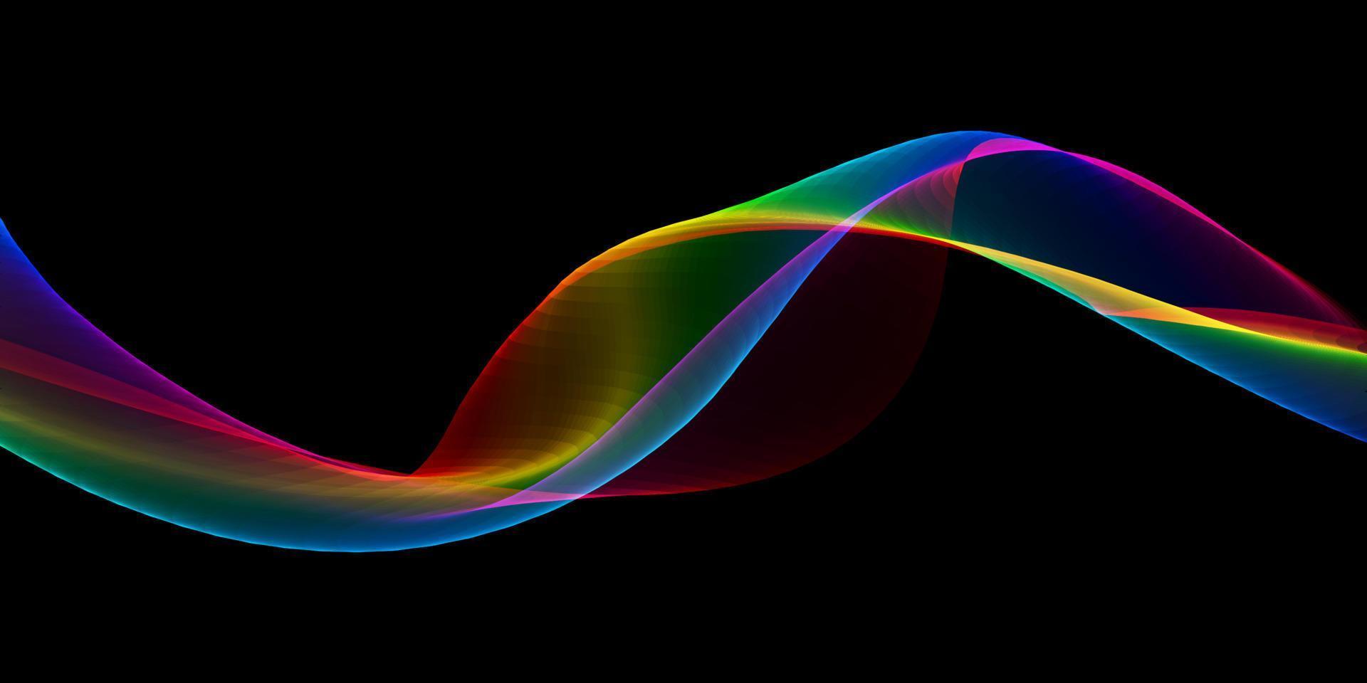 rainbow flowing waves banner design vector