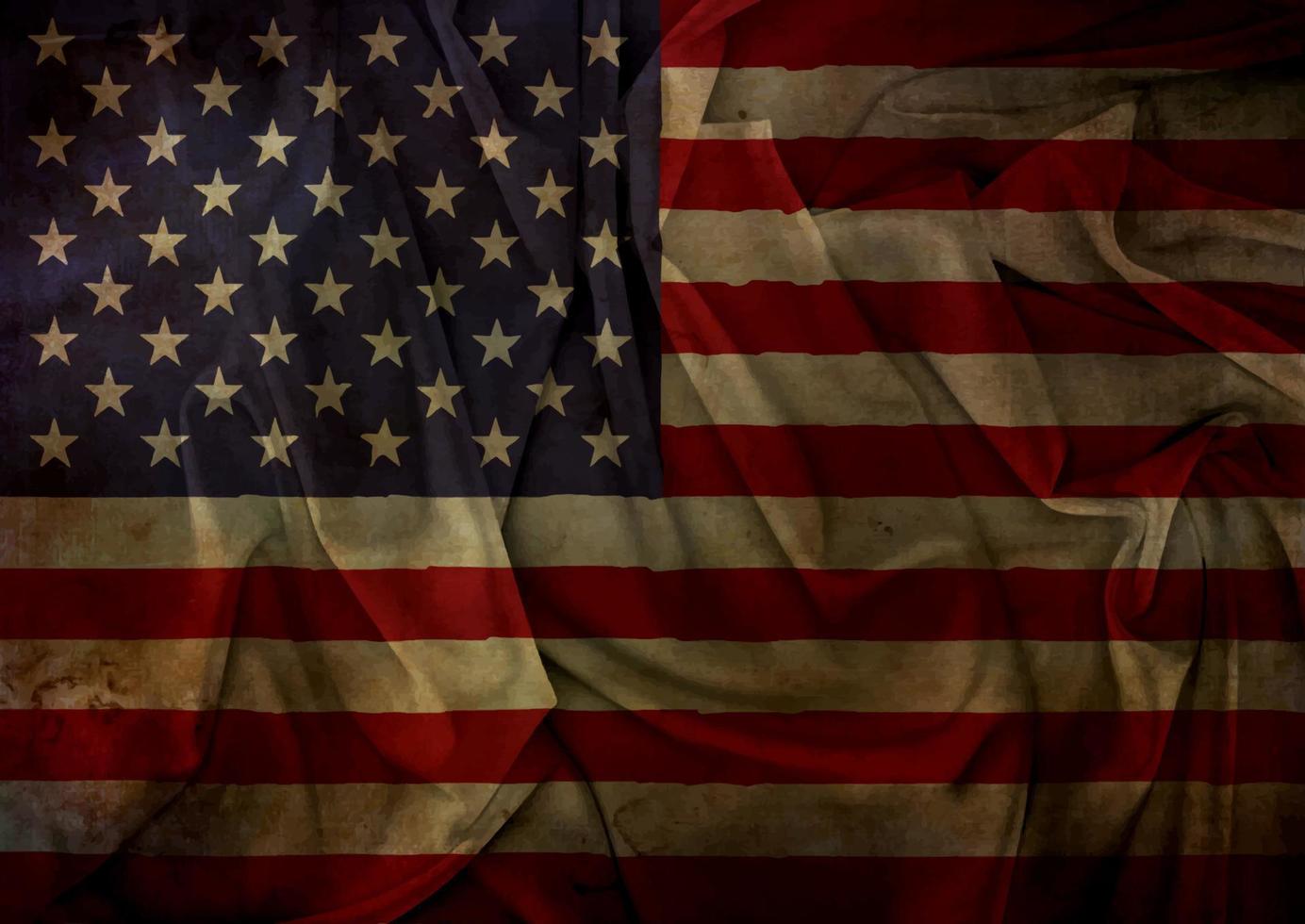 old grunge style realistic american flag background vector