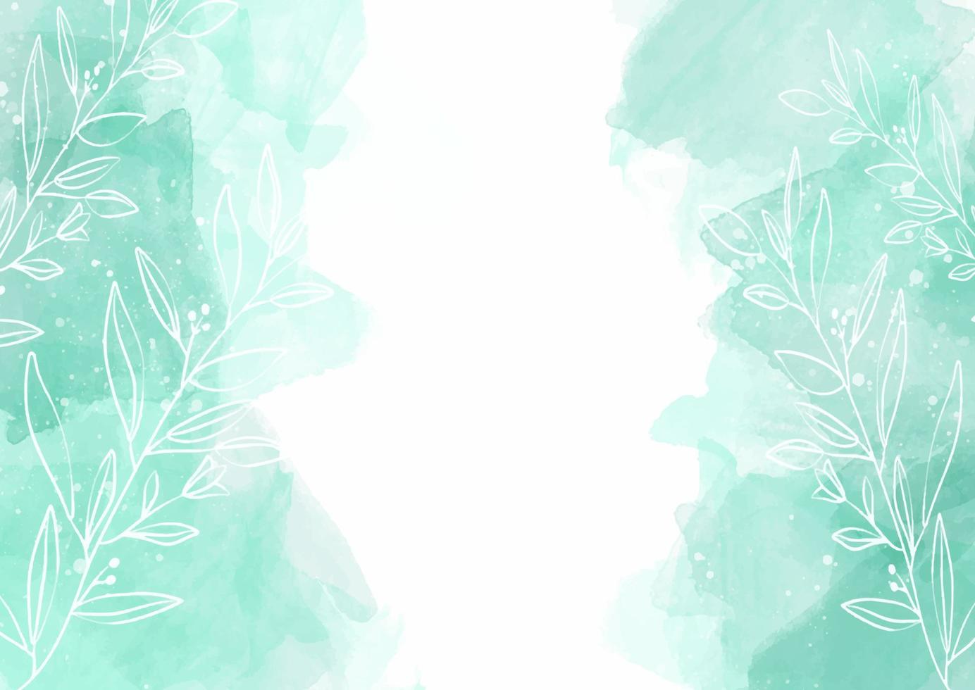 Floral design on a hand painted watercolour background vector