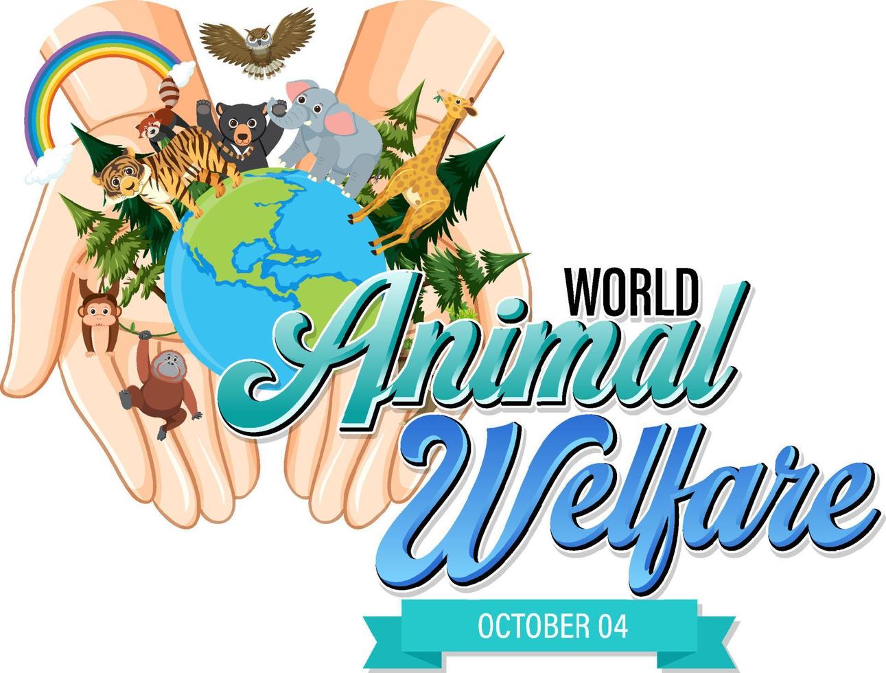 cartel del día mundial del bienestar animal vector